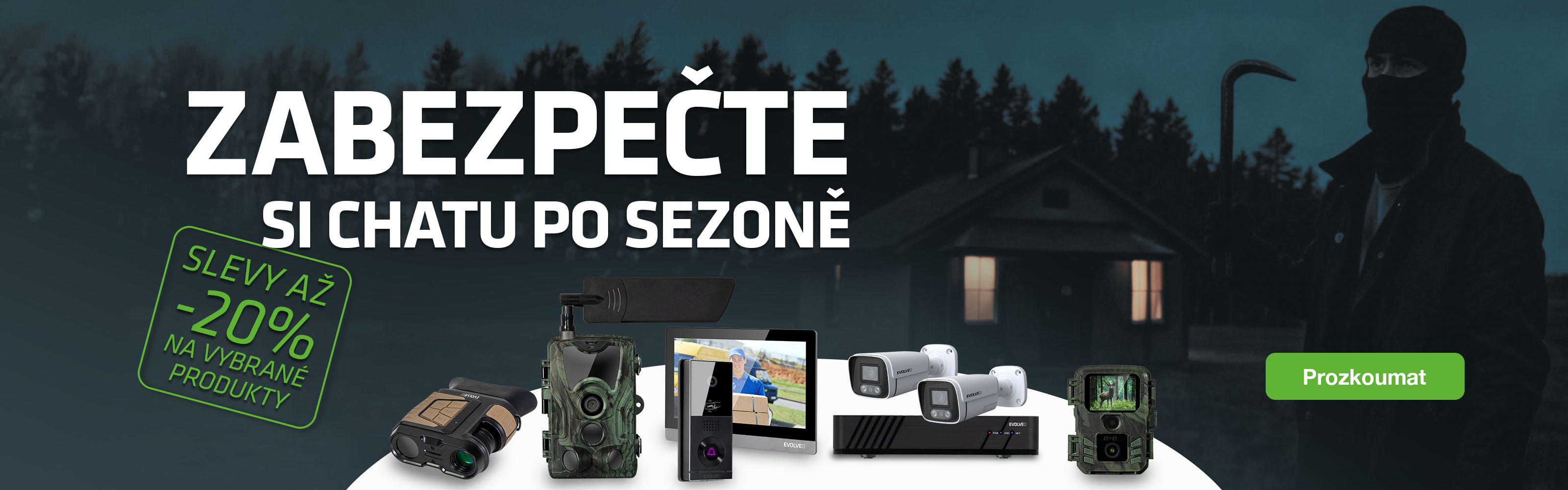 Zabezpečte si chatu po sezóně. Slevy až 20 % na vybrané produkty EVOLVEO.